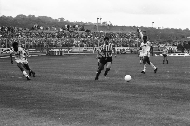 Felix Healy in control during Derry City's famous clash against Benfica.