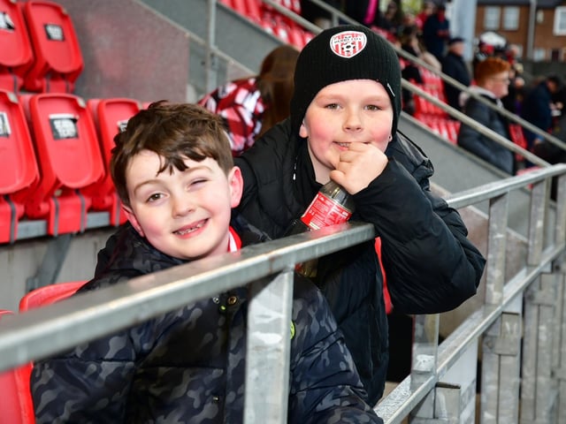 These young fans are enjoying the night at Brandywell.
