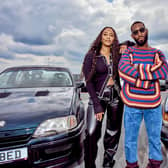 Rapper Tinie and F1 analyst and stunt driver Naomi Schiff
