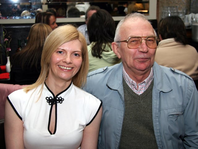 Dave smiles for the camera with daughter Mandy on the occasion of his 65th birthday 0025JML