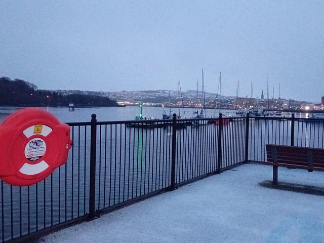 It was a cold and frosty morning by the Pennyburn in Derry on Tuesday as the North West woke to a dusting of white following snow and sleet overnight.