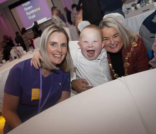 Grainne, Noah and the Mayor, Sandra Duffy enjoying the celebrations at FDST's Celebration of Achievement event. (Photo: Jim McCafferty Photography)