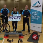 Derry City and Strabane District Council’s Fitness Coaches Sean Hargan, Rosie O'Brien and Ron McGowan launching Council’s ‘Let’s Get Moving, Let’s Get Started’ initiative at the Foyle Arena. Image by Tom Heaney, NW Presspics