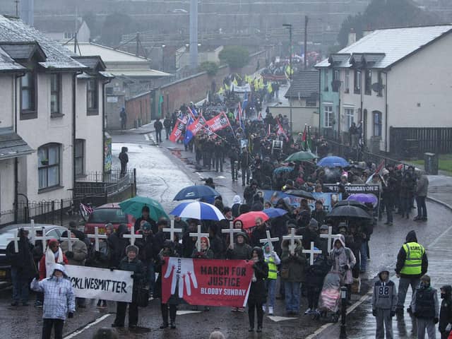 The March for Justice parade on Brandywell Road in 2015. DER0415MC134