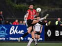 Derry’s Will Patching and Connor Malley of Dundalk. Credit ©Ciaran Culligan