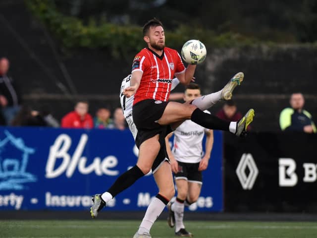 Derry’s Will Patching and Connor Malley of Dundalk. Credit ©Ciaran Culligan