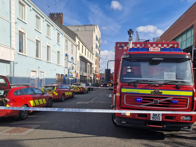 Over 60 firefighters dealt with the large fire at a residential and commercial property in Lower Clarendon Street.