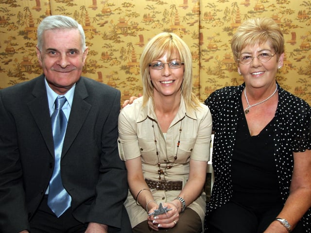 Paula pictured with her mum Nan and dad Colm Quigley on the occasion of her 40th birthday at The Mandarin Palace 0115JML : Parties and celebrations across Derry in May 2006.