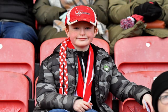 Fans at Derry’s NFL game against Galway at Celtic Park on Saturday evening. Photo: George Sweeney