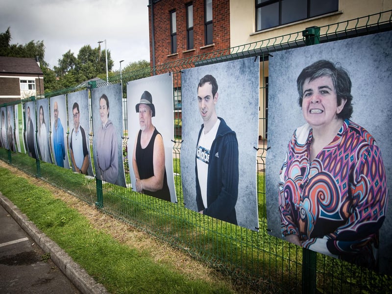 The 'Many Faces' of Destined exhibition at the group's Foyle Road headquarters on Tuesday morning. The exhibition is part of Féile 24. (Photos: Jim McCafferty Photography)