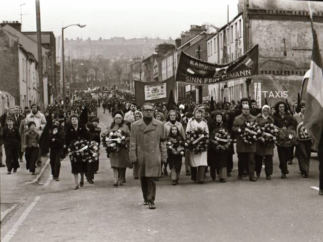 Bloody Sunday commemorative ceremonies and march back in January 1976.