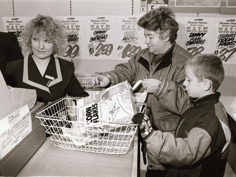 Dunnes Stores staff and customers in the Richmond Centre back in 1993.