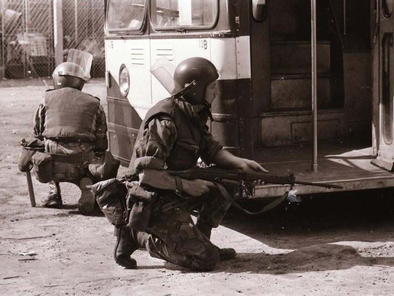 Trouble flares in Derry during the marching season in August 1975.