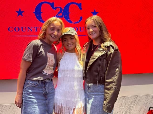 Abbie McGlinchey, aka Abbie Mac, with her proud family at the O2 London on Sunday.