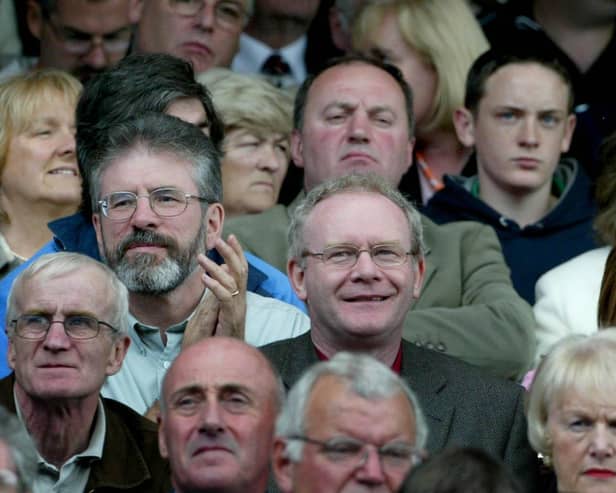 Martin McGuinness and Gerry Adams at the 2003 All-Ireland Final.
Mandatory Credit ©INPHO/Morgan Treacy