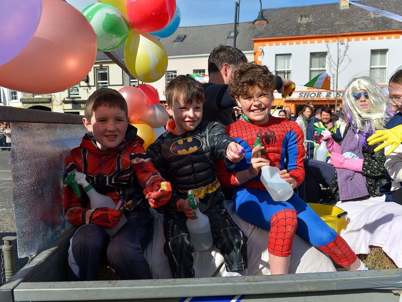 There were many colourful characters and floats in the Easter Monday parade in Carndonagh. Photo: George Sweeney. DER2315GS – 69