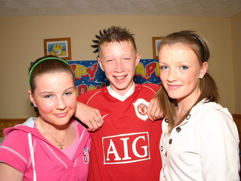 Birthday Boy Damien with Cousins Claire and Emma enjoying the 13th Birthday Party. 7433/dd : .