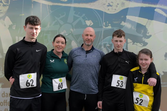 The Doherty family, from Desertegney, took part in the Tomás memorial 5k fun walk / run held in Moville on Sunday morning.  Photo: George Sweeney