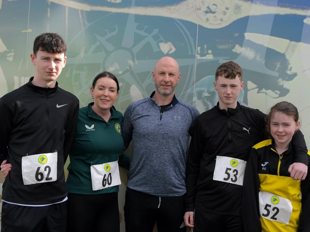The Doherty family, from Desertegney, took part in the Tomás memorial 5k fun walk / run held in Moville on Sunday morning. Photo: George Sweeney
