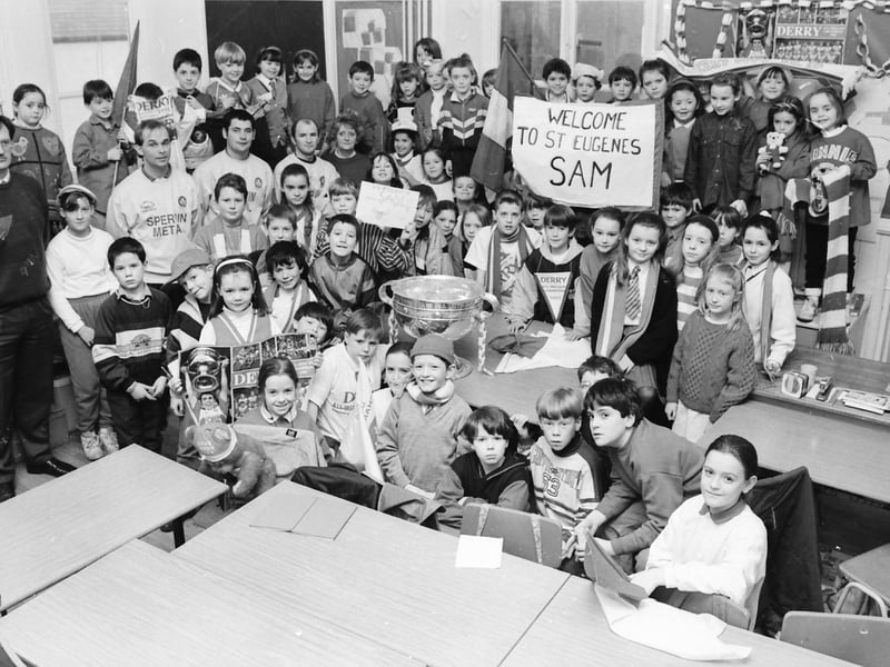 Sam Maguire Cup at St. Eugene's.