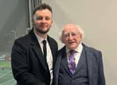 Conor McGinty with the President of Ireland Michael D Higgins in Derry.