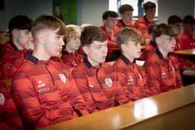Some of the young Academy players pictured during Wednesday's finale at St. Joseph's Boys School, Derry.
