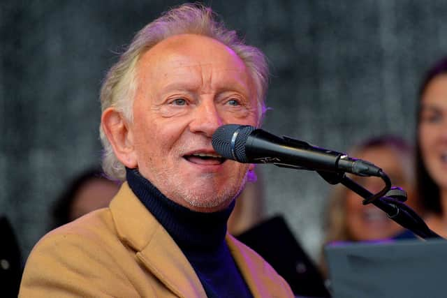 Phil Coutler pictured during the live performance of his iconic hit ‘The Town I Loved So Well’ in Ebrington Square on Saturday afternoon last. Photo: George Sweeney.  DER2240GS – 16