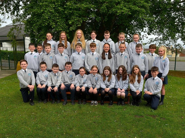 Mrs Mac Allister’s P7 leavers class at Sacred Heart Primary School.  Photo: George Sweeney.  DER2321GS – 107