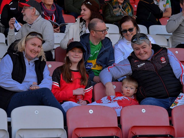 Derry fans at the game against Donegal. Photo: George Sweeney