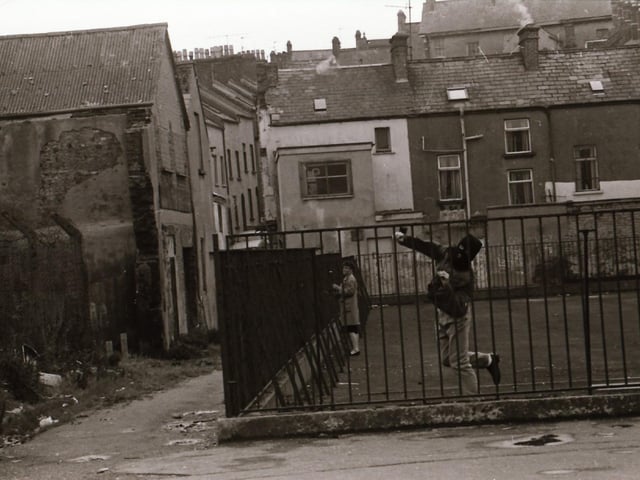 Scenes from the Bogside during rioting on August 12.