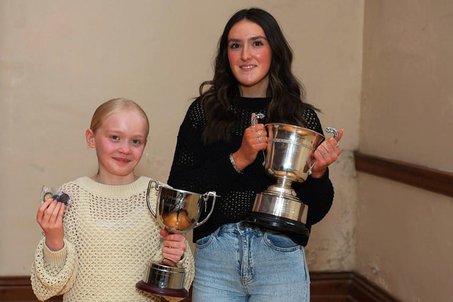 Aoibh McGuinness winner of the Molly O’Hara Cup foe English Song and was placed 3rd in both Junior Song and Sacred solo while Clara Hutton won the Maureen Owens Cup for Sacred Solo at St Columb’s Hall. Photo: George Sweeney.
