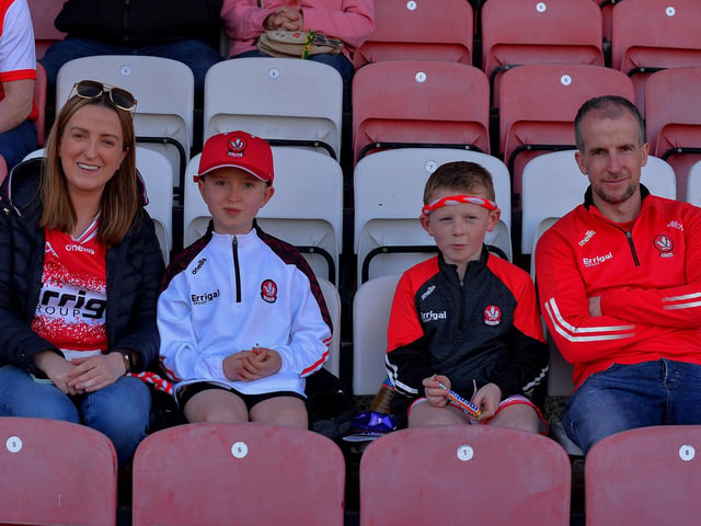 Derry fans at the game against Donegal. Photo: George Sweeney