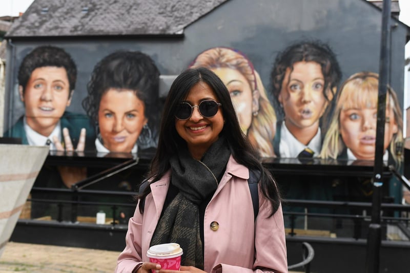 Shreya Banerjee from Melbourne, Australia is a top tier Derry Girls fan: "I think it's the humour, it's the Irish humour. I think it's such a serious subject with the war going on in the background, but at the same time it is like these girls just make things funny. My favourite is the nun, she is hilarious." Shreya hadn't heard about the new seating but thought it was "beautiful". Photo: George Sweeney