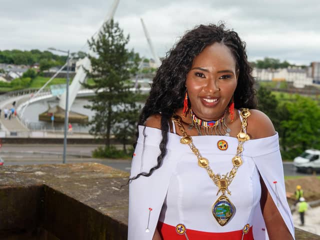 The Mayor of Derry City and Strabane District Council Councillor Lilian Seenoi-Barr. Picture Martin McKeown. 03.06.24