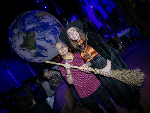 The Mayor, Grace Ui Niallais pictured with one of her guests during Monday's Halloween Tea Dance in the Guildhall. (Photos: Jim McCafferty Photography)