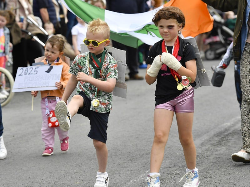Children take part in the Clonmany Festival Parade on Sunday afternoon. Photo: George Sweeney