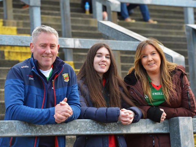 Fans in Celtic Park on Sunday afternoon for Derry's National football League game against Mayo. Photo: George Sweeney