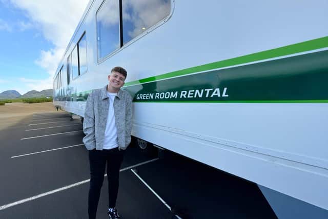 Adam B on set in New Zealand