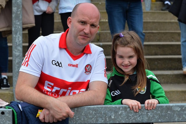 Derry fans at the game against Armagh in Celtic Park. Photo: George Sweeney