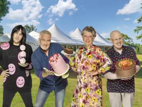 Noel Fielding, Paul Hollywood, Prue Leith, and Matt Lucas from The Great British Bake Off.