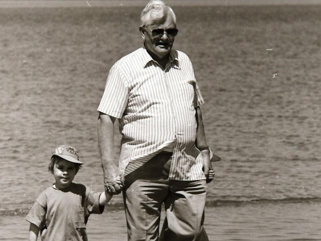 At the beach with granda. Lisfannon, 1995.