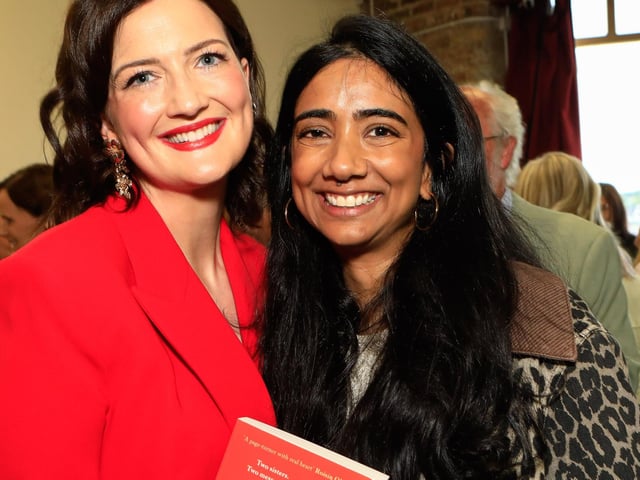 Jeananne Craig, author with close friend Nashid Fallon, at the launch of her first novel, published by Hachette Books Ireland, “The Life Swap”. (Photo - Tom Heaney, nwpresspics)