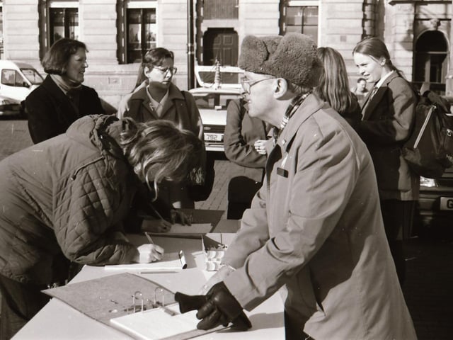 Peace Vigil at the Guildhall during 1996.