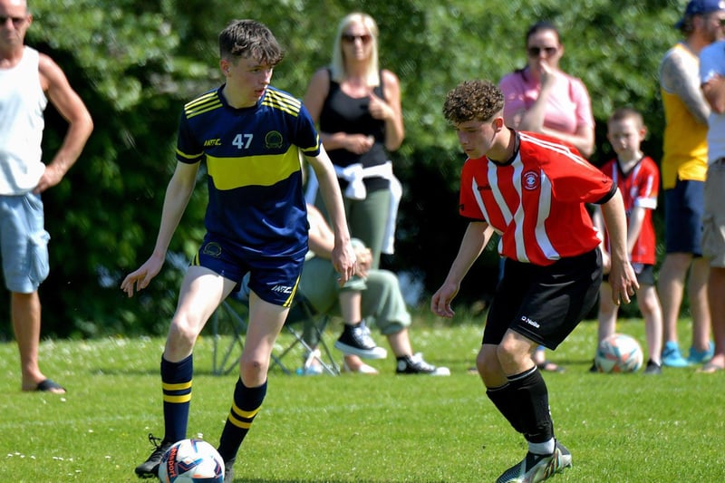 Tristar and Don Boscos in action during the D&D U15 Championship Summer Cup final at Prehen on Sunday morning last. Photo: George Sweeney. DER2322GS - 48