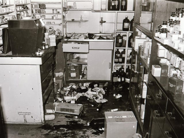 McCafferty's chemist shop after explosion.