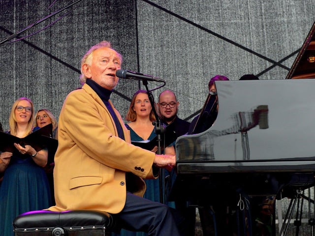 Phil Coutler pictured during the live performance of his iconic hit ‘The Town I Loved So Well’ in Ebrington Square on Saturday afternoon last. Photo: George Sweeney. DER2240GS – 11