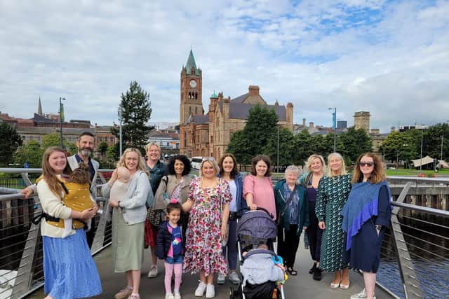 Some members of North West Baps on their way to Breastival in 2022.