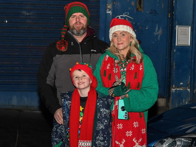 Families at the Derry Magical Christmas procession on Friday evening. Photo: George Sweeney