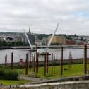 The ancient city of Derry in Ireland, from which tens of thousands of emigrants set sail for for the US over the centuries, departing from the River Foyle. Photo: George Sweeney.  DER2126GS - 124