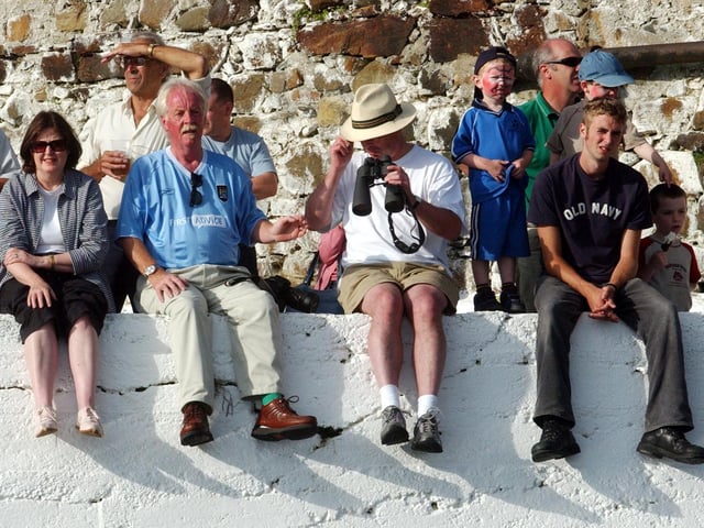 Enjoying the sun at Malin Raft Race.